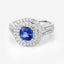 Anillo de Compromiso de Zafiro Azul y Diamante de 1.96 Quilates en Oro Blanco de 18K