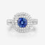 Anillo de Compromiso de Zafiro Azul y Diamante de 1.96 Quilates en Oro Blanco de 18K