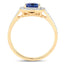 Bague de fiançailles en saphir bleu et diamant de 1,31 carat en or jaune 18K