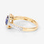 Bague de fiançailles en saphir bleu et diamant de 1,31 carat en or jaune 18K