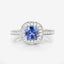 Bague de fiançailles en saphir bleu et diamant de 1,31 carat en or jaune 18K