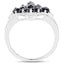 Anillo de Clúster de Zafiro Azul de 1.80 Quilates en Plata Esterlina