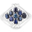 Anillo de Clúster de Zafiro Azul de 1.80 Quilates en Plata Esterlina
