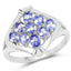 Bague de fiançailles en argent sterling avec tanzanite véritable de 1,53 carat