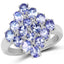 2.72 Carat Genuine Tanzanite Sterling Silver Engagement Ring