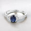 1.05 Carat Blue Sapphire and Diamond 10K White Gold Engagement Ring