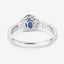 1.05 Carat Blue Sapphire and Diamond 10K White Gold Engagement Ring