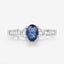 1.05 Carat Blue Sapphire and Diamond 10K White Gold Engagement Ring