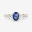 1.05 Carat Blue Sapphire and Diamond 10K Yellow Gold Engagement Ring