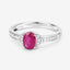Bague de fiançailles en or blanc 10K avec rubis et diamants de 0,95 carat