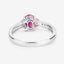 Bague de fiançailles en or blanc 10K avec rubis et diamants de 0,95 carat