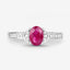 Bague de fiançailles en or blanc 10K avec rubis et diamants de 0,95 carat