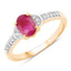 Anillo de Compromiso de Rubí y Diamante de 0.95 Quilates en Oro Amarillo de 10K
