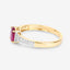 Anillo de Compromiso de Rubí y Diamante de 0.95 Quilates en Oro Amarillo de 10K
