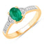 Anillo de Compromiso de Esmeralda Zambiana y Diamante de 0.82 Quilates en Oro Amarillo de 14K