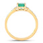 Anillo de Compromiso de Esmeralda Zambiana y Diamante de 0.82 Quilates en Oro Amarillo de 14K