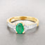 Anillo de Compromiso de Esmeralda Zambiana y Diamante de 0.82 Quilates en Oro Amarillo de 14K