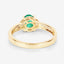 Anillo de Compromiso de Esmeralda Zambiana y Diamante de 0.82 Quilates en Oro Amarillo de 14K
