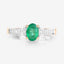 Anillo de Compromiso de Esmeralda Zambiana y Diamante de 0.82 Quilates en Oro Amarillo de 14K