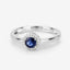 Bague de fiançailles en saphir bleu et diamant de 0,52 carat en or blanc 14 carats