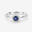 Bague de fiançailles en saphir bleu et diamant de 0,52 carat en or blanc 14 carats