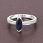 Bague de fiançailles en saphir bleu et diamant de 1,44 carat en or blanc 14K
