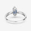 Bague de fiançailles en saphir bleu et diamant de 1,44 carat en or blanc 14K