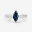 Bague de fiançailles en saphir bleu et diamant de 1,44 carat en or blanc 14K