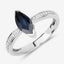 Bague de fiançailles en saphir bleu et diamant de 1,44 carat en or blanc 14K