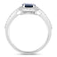 1.82 Carat Blue Sapphire and Diamond 14K White Gold Engagement Ring