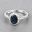 1.82 Carat Blue Sapphire and Diamond 14K White Gold Engagement Ring