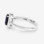 1.82 Carat Blue Sapphire and Diamond 14K White Gold Engagement Ring