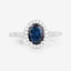1.82 Carat Blue Sapphire and Diamond 14K White Gold Engagement Ring