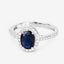 1.82 Carat Blue Sapphire and Diamond 14K White Gold Engagement Ring