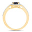 Anillo de Compromiso de Zafiro Azul y Diamante de 1.82 Quilates en Oro Amarillo de 14K