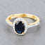 Anillo de Compromiso de Zafiro Azul y Diamante de 1.82 Quilates en Oro Amarillo de 14K