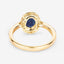 Anillo de Compromiso de Zafiro Azul y Diamante de 1.82 Quilates en Oro Amarillo de 14K