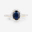 Anillo de Compromiso de Zafiro Azul y Diamante de 1.82 Quilates en Oro Amarillo de 14K