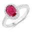 Anillo de Compromiso de Rubí y Diamante de 1.73 Quilates en Oro Blanco de 14K