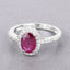 Anillo de Compromiso de Rubí y Diamante de 1.73 Quilates en Oro Blanco de 14K