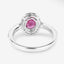 Anillo de Compromiso de Rubí y Diamante de 1.73 Quilates en Oro Blanco de 14K