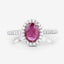 Anillo de Compromiso de Rubí y Diamante de 1.73 Quilates en Oro Blanco de 14K