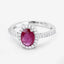 Anillo de Compromiso de Rubí y Diamante de 1.73 Quilates en Oro Blanco de 14K