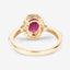 Anillo Halo de Rubí y Diamantes de 1.73 Quilates en Oro Amarillo de 14K