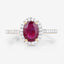 Anillo Halo de Rubí y Diamantes de 1.73 Quilates en Oro Amarillo de 14K