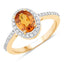 Anillo de Compromiso de Granate Spessartita y Diamante de 14K de 1.66 Quilates