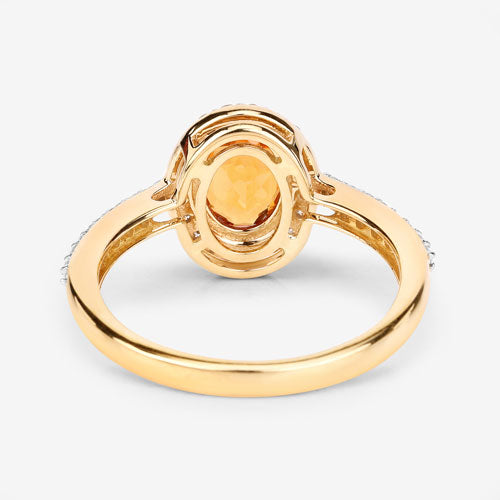 Anillo de Compromiso de Granate Spessartita y Diamante de 14K de 1.66 Quilates
