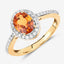 Anillo de Compromiso de Granate Spessartita y Diamante de 14K de 1.66 Quilates