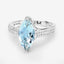 Anillo de Compromiso de 2.09 Quilates de Aguamarina y Diamante en Oro Blanco de 14K