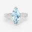 Anillo de Compromiso de 2.09 Quilates de Aguamarina y Diamante en Oro Blanco de 14K